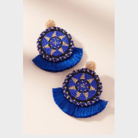 Anthropologie Jewelry - ANTHROPOLOGIE Havana Beaded Tassel Drop Earrings